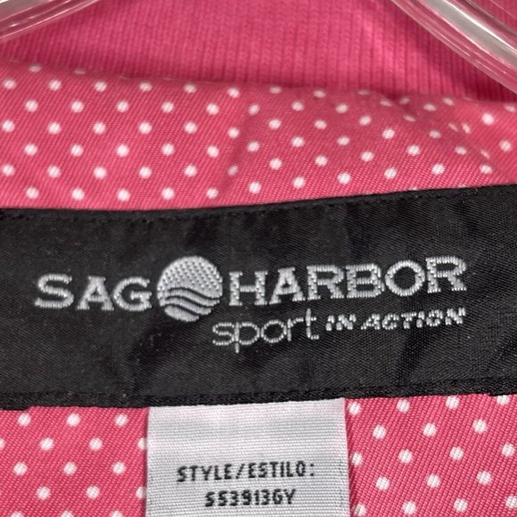 Sag Harbor Sport In Action Womens Track Jacket Size L Pink Full Zip Pockets - Picture 7 of 11